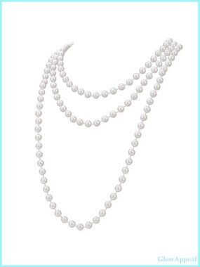 Long Faux Pearl Strand Necklace 1920s Vintage Style 59in Costume Party